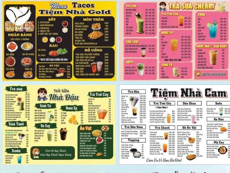 Thiết Kế Menu Ăn Vặt: Bố Cục Và Quy Cách In